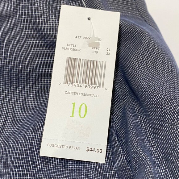 Villager Career Essentials Blue Checked Knee-Length Skirt Size 10 NWT - Picture 4 of 5